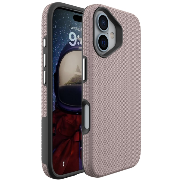 „TUKU“ Shockproof Magsafe hard silicone case - pink (iPhone 16)