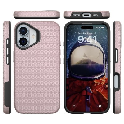 „TUKU“ Shockproof Magsafe hard silicone case - pink (iPhone 16)