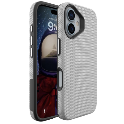 „TUKU“ Shockproof Magsafe hard silicone case - silver (iPhone 16)