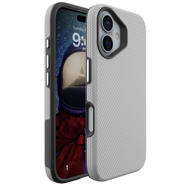„TUKU“ Shockproof Magsafe hard silicone case - silver (iPhone 16)