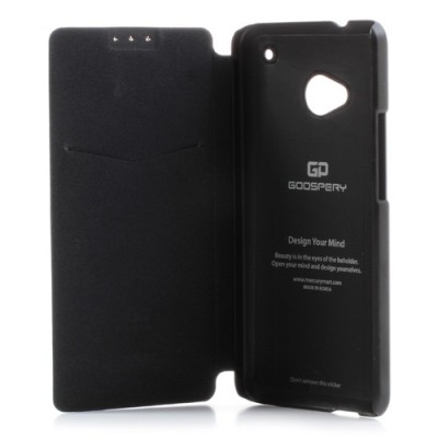 „Mercury Goospery“ atverčiamas HTC One M7 juodas dėklas (Dėkliukas) / Priedai.lt