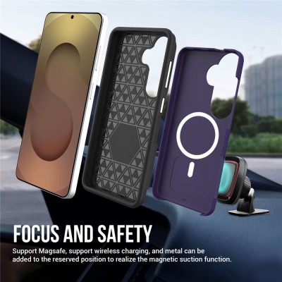 „TUKU“ Shockproof Magsafe hard silicone case - Purple (Galaxy S26+)