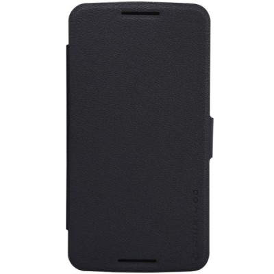 Motorola Nexus 6 Nillkin Fresh atverčiamas juodas odinis dėklas - knygutė / Priedai.lt