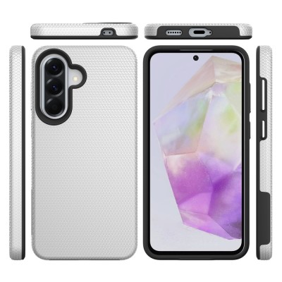 „TUKU“ Shockproof Magsafe hard silicone case - silver (Galaxy A57)