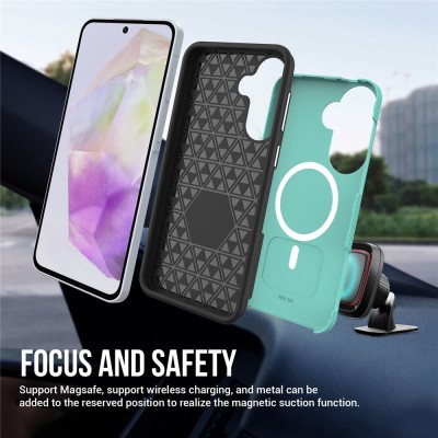 „TUKU“ Shockproof Magsafe hard silicone case - green (Galaxy A57)
