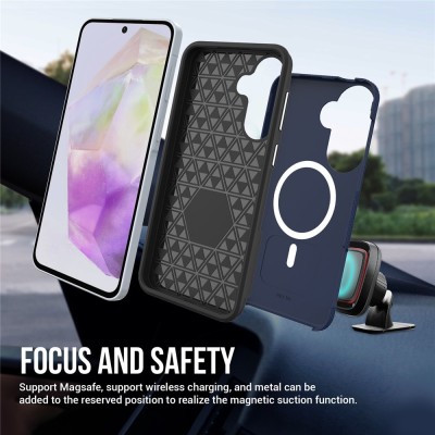 „TUKU“ Shockproof Magsafe hard silicone case - Blue (Galaxy A57)