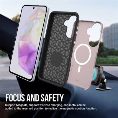„TUKU“ Shockproof Magsafe hard silicone case - pink (Galaxy A57)