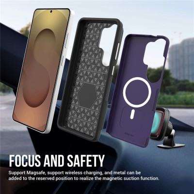 „TUKU“ Shockproof Magsafe hard silicone case - Purple (Galaxy S25 Ultra)