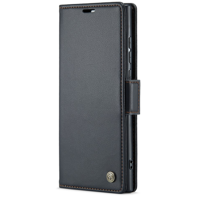 "CaseMe" Leather Flip Case Cover - Black (Galaxy S23 Ultra)