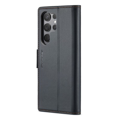 "CaseMe" Leather Flip Case Cover - Black (Galaxy S23 Ultra)