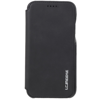 "LC.IMEEKE" Retro Flip Book Case - Black (iPhone Xr)