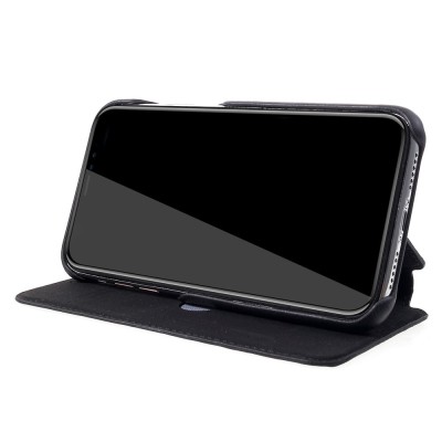 "LC.IMEEKE" Retro Flip Book Case - Black (iPhone Xr)