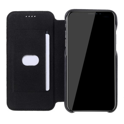 "LC.IMEEKE" Retro Flip Book Case - Black (iPhone Xr)