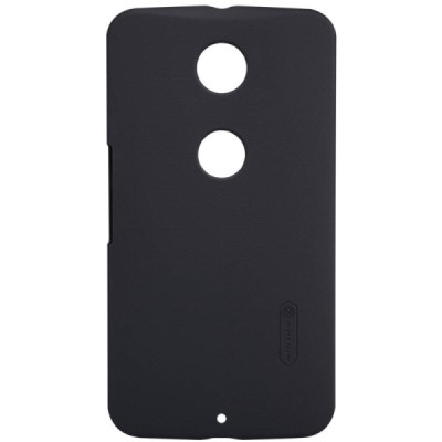 Motorola Nexus 6 Nillkin Frosted Shield juodas plastikinis dėklas + apsauginė ekrano plėvelė / Priedai.lt