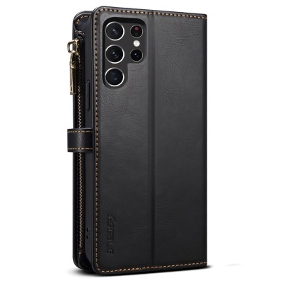 "ESEBLE" Solid Case with Detachable Wallet - Black (Galaxy S22 Ultra)