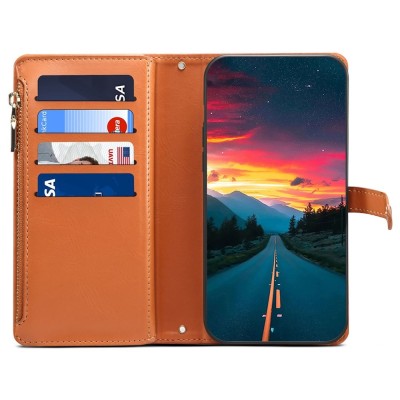 "ESEBLE" Solid Case with Detachable Wallet - Brown (iPhone 16 Pro)