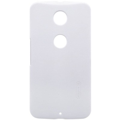 Motorola Nexus 6 Nillkin Frosted Shield baltas plastikinis dėklas + apsauginė ekrano plėvelė / Priedai.lt