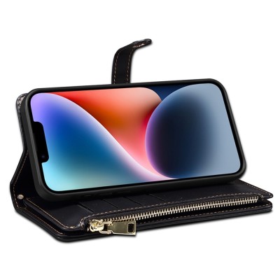"ESEBLE" Solid Case with Detachable Wallet - Black (iPhone 15)