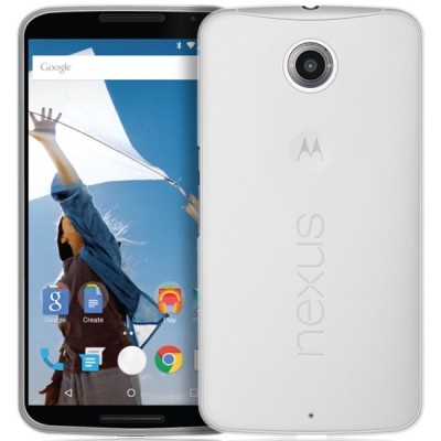 Motorola Nexus 6 skaidrus (permatomas) kieto silikono TPU ploniausias pasaulyje dėklas / Priedai.lt