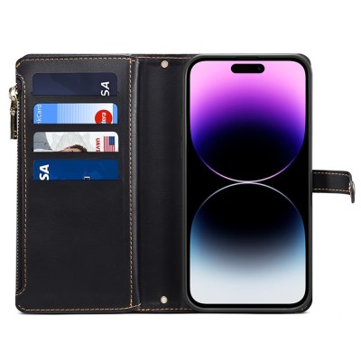 "ESEBLE" Solid Case with Detachable Wallet - Black (iPhone 15 Pro)