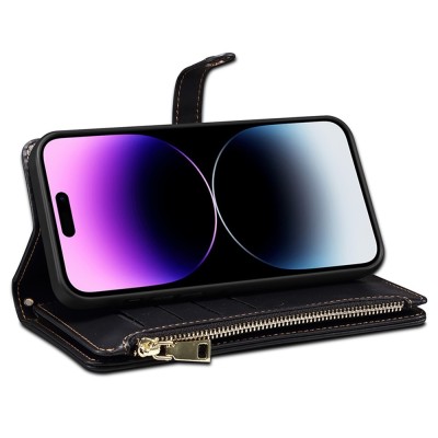 "ESEBLE" Solid Case with Detachable Wallet - Black (iPhone 15 Pro)