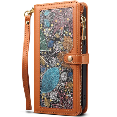 "ESEBLE" Solid Case with Detachable Wallet - Brown (iPhone 15 Pro)