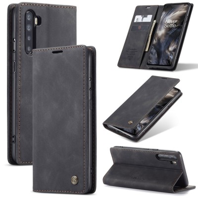 „CaseMe“ Retro Solid Flip Case - Black (OnePlus Nord)