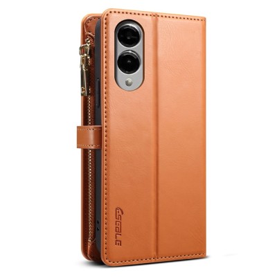 "ESEBLE" Solid Case with Detachable Wallet - Brown (Galaxy S25 Edge)