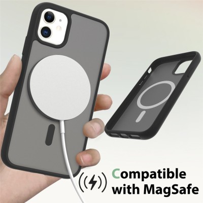"Mofan" MagSafe Matte Hard Silicone (TPU) Case - Black (iPhone 11 / XR)