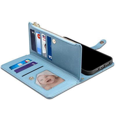 "ESEBLE" Solid Case with Detachable Wallet - Blue (Galaxy A54)