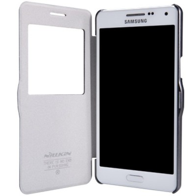 Samsung Galaxy A5 (A500) juodas odinis atverčiamas Nillkin Fresh dėklas / Priedai.lt