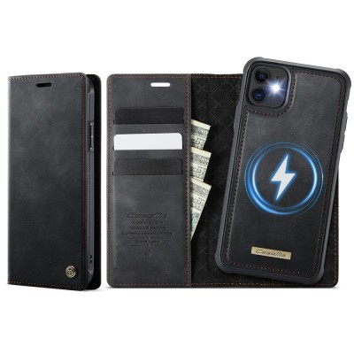 „CaseMe“ MagSafe Leather 2-in-1 Flip Case - Black (iPhone 11)