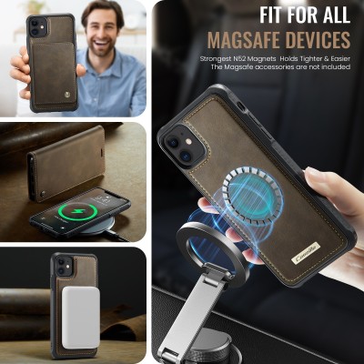 „CaseMe“ MagSafe Leather 2-in-1 Flip Case - Black (iPhone 11)