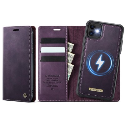 „CaseMe“ MagSafe Leather 2-in-1 Flip Case - Purple (iPhone 11)