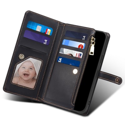 "ESEBLE" Solid Case with Detachable Wallet - Black (Galaxy S25+)