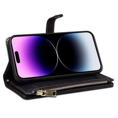 "ESEBLE" Solid Case with Detachable Wallet - Black (iPhone 16 Plus)