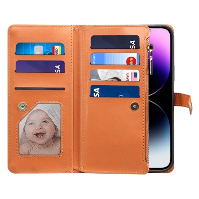 "ESEBLE" Solid Case with Detachable Wallet - Brown (iPhone 16 Plus)