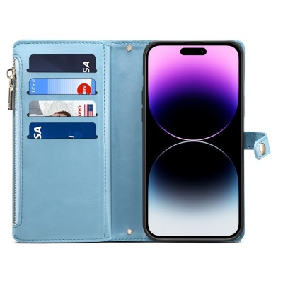 "ESEBLE" Solid Case with Detachable Wallet - Blue (iPhone 16 Plus)