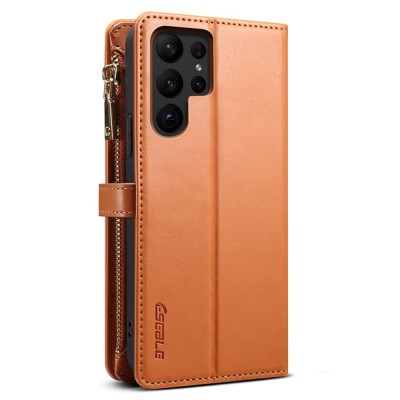 "ESEBLE" Solid Case with Detachable Wallet - Brown (Galaxy S24 Ultra)