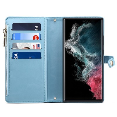 "ESEBLE" Solid Case with Detachable Wallet - Blue (Galaxy S24 Ultra)