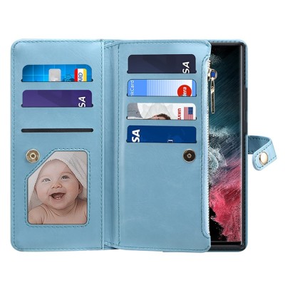 "ESEBLE" Solid Case with Detachable Wallet - Blue (Galaxy S24 Ultra)