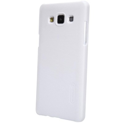 Samsung Galaxy A5 (A500) Nillkin Frosted Shield baltas plastikinis dėklas + apsauginė ekrano plėvelė / Priedai.lt