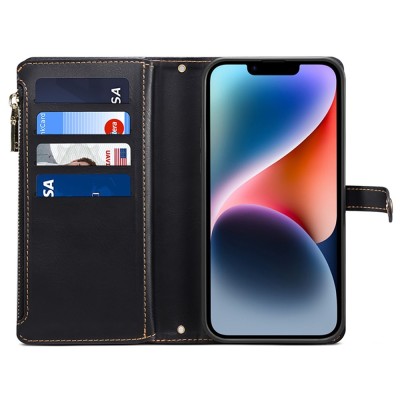 "ESEBLE" Solid Case with Detachable Wallet - Black (iPhone 15 Plus)