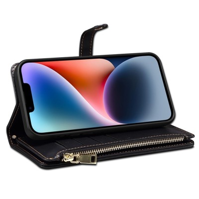 "ESEBLE" Solid Case with Detachable Wallet - Black (iPhone 15 Plus)