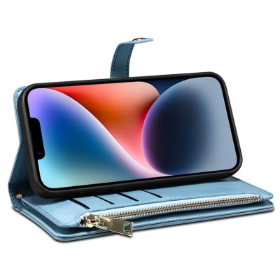 "ESEBLE" Solid Case with Detachable Wallet - Blue (iPhone 15 Plus)