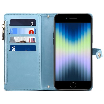 "ESEBLE" Solid Case with Detachable Wallet - Blue (iPhone 6 / 7 / 8 / SE 2020 / SE 2022)
