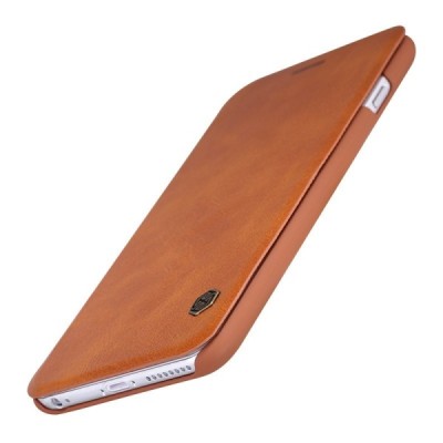 Prabangus „Nillkin“ Qin serijos rudas odinis atverčiamas Apple iPhone 6 Plus (6s Plus) dėklas / Priedai.lt