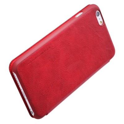Prabangus „Nillkin“ Qin serijos raudonas odinis atverčiamas Apple iPhone 6 Plus (6s Plus) dėklas / Priedai.lt