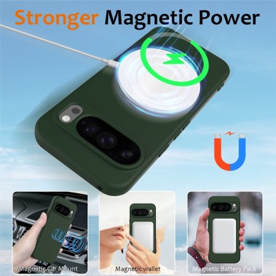 "Shell" MagSafe Hard Silicone (TPU) Case Cover - dark green (Pixel 10 / 10 Pro)