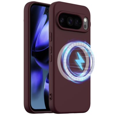 "Shell" MagSafe Hard Silicone (TPU) Case Cover - burgundy (Pixel 10 / 10 Pro)